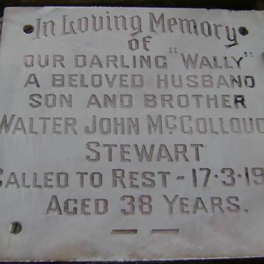 STEWART Walter John McCollough -1978