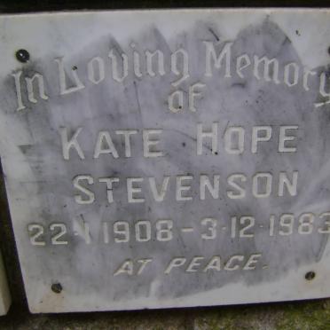 STEVENSON Kate Hope 1908-1983