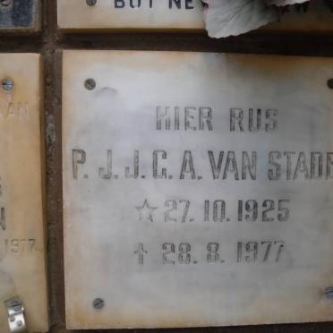 STADEN P.J.J.C.A., van 1925-1977