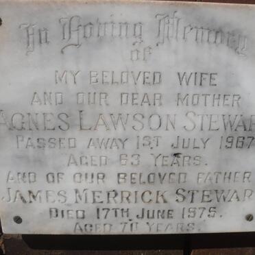 STEWART James Merrick -1975 &amp; Agnes Lawson -1967