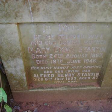 STARTIN Alfred Henry -1953 &amp; Mary Emma 1867-1946