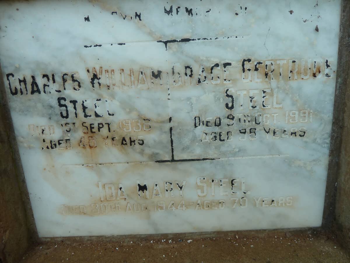 STEEL Charles William -1938 &amp; Grace Gertrude -1991 :: STEEL Ida Mary -1944