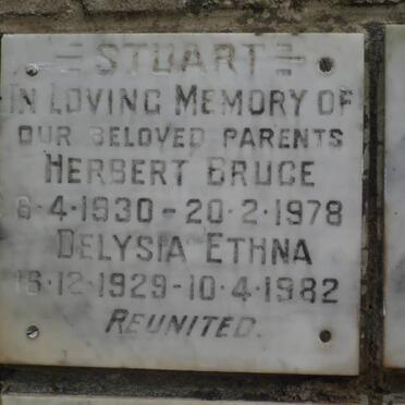STUART Herbert Bruce 1930-1978 &amp; Delysia Ethna 1929-1982