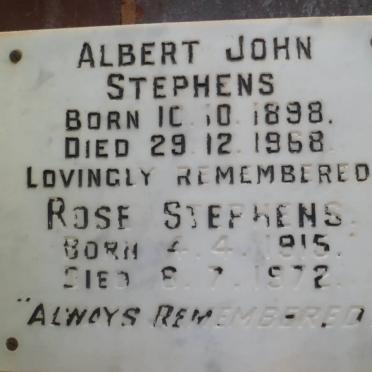 STEPHENS Albert John 1898-1968 &amp; Rose 1915-1972