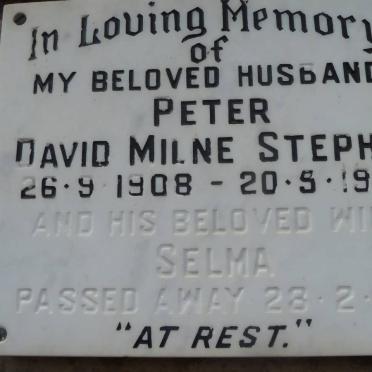 STEPHEN Peter David Milne 1908-1974 &amp; Selma -1990