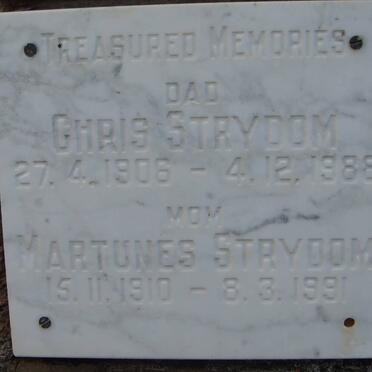 STRYDOM Chris 1906-1988 &amp; Martunes 1910-1991