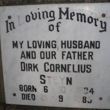 STEYN Dirk Cornelius 1934-1985