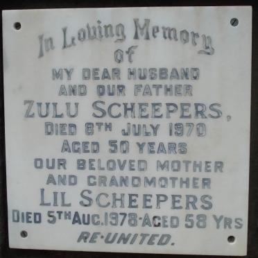 SCHEEPERS Zulu -1970 &amp; Lil -1978