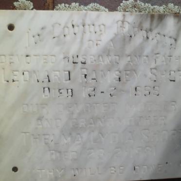 SHORT Leonard Ramsey -1969 &amp; Thelma Lydia -1981