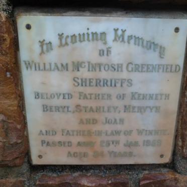 SHERRIFFS William McIntosh Greenfield -1959