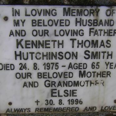SMITH Kenneth Thomas Hutchinson -1975 &amp; Elsie -1996