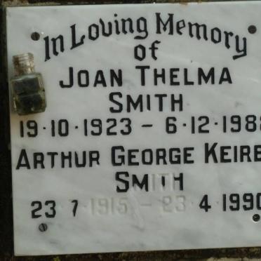SMITH Arthur George Keirby 1915-1990 &amp; Joan Thelma 1923-1988