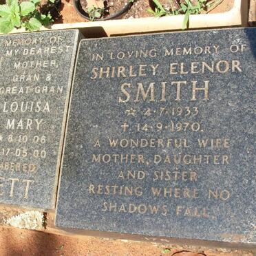SMITH Shirley Elenor 1933-1970