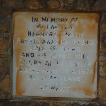 SMITH Herbert -1945 &amp; Clara Alice -1974