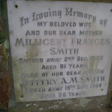 SMITH Jeffery A.M. -1954 &amp; Millicent Frances -1953