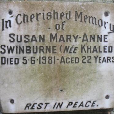 SWINBURNE Susan Mary-Anne nee KHALED -1981