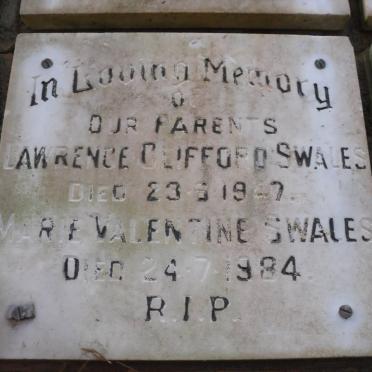 SWALES Lawrence Clifford -1947 &amp; Marie Valentine -1984