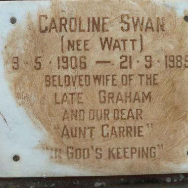 SWAN Caroline nee WATT 1906-1985