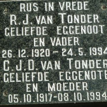 TONDER R.J., van 1920-1994 &amp; C.J.D. 1917-1994