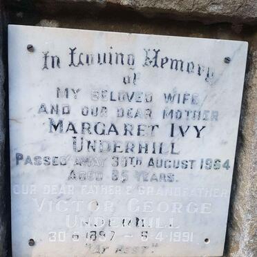 UNDERHILL Victor George 1897-1991 &amp; Margaret Ivy KINGSTON 1898-1964