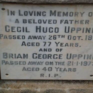 UPPINK Cecil Hugo -1969 &amp; :: UPPINK Brian George -1973