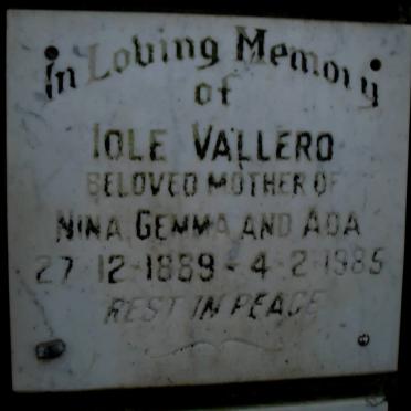 VALLERO Iole 1889-1985