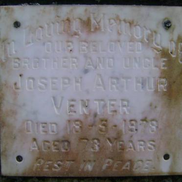 VENTER Joseph Arthur -1978