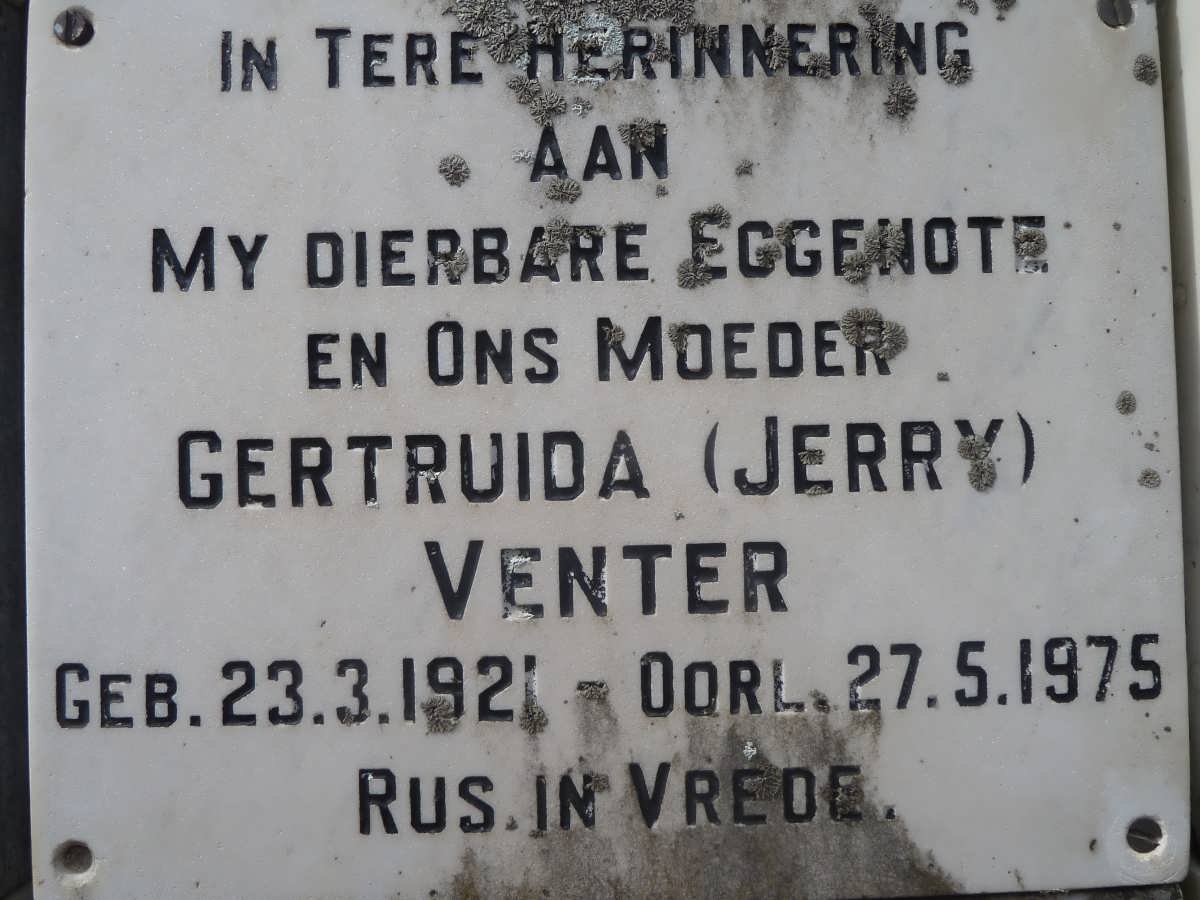 VENTER Gertruida 1921-1975