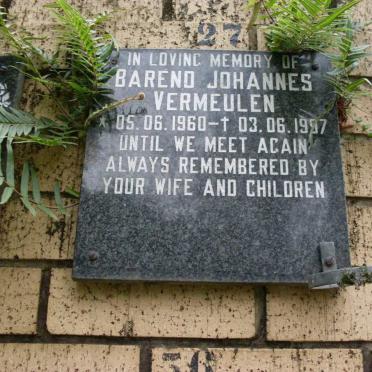 VERMEULEN Barend Johannes 1960-1997