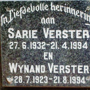 VERSTER Wynand 1923-1994 &amp; Sarie 1932-1994