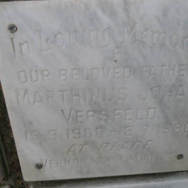 VERSFELD Marthinus Johan 1900-1980
