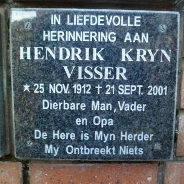 VISSER Hendrik Kryn 1912-2001