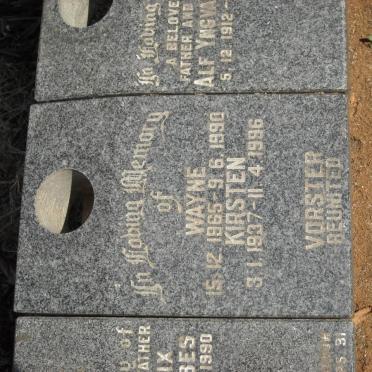 VORSTER Wayne 1965-1990 :: VORSTER Kirsten 1937-1996