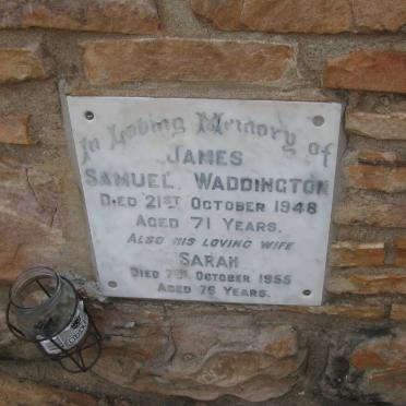 WADDINGTON James Samuel -1948 &amp; Sarah -1955