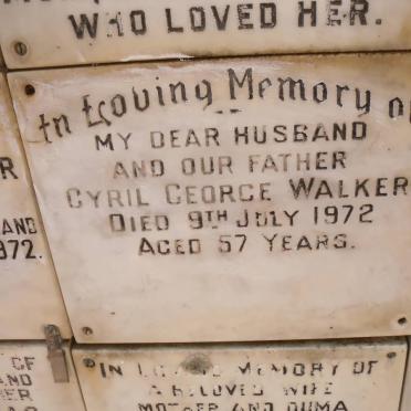 WALKER Cyril George -1972