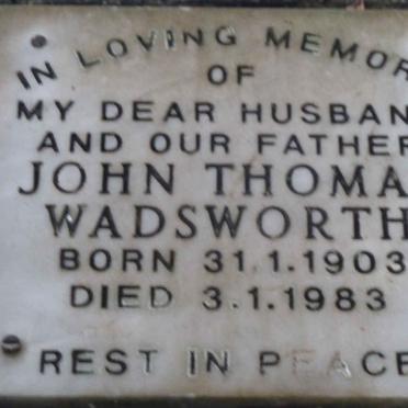 WADSWORTH John Thomas 1903-1983