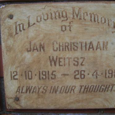 WEITSZ Jan Christiaan 1915-1982