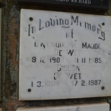 WET Gideon, de 1904-1987 &amp; Gwendoline Maud 1909-1985 