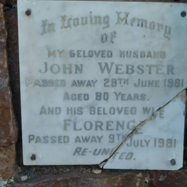 WEBSTER John -1961 &amp; Florence -1981