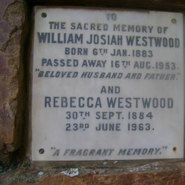 WESTWOOD William Josiah 1883-1953 &amp; Rebecca 1884-1963
