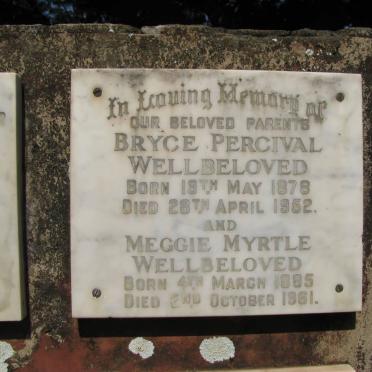 WELLBELOVED Bryce Percival 1878-1952 &amp; Meggie Myrtle 1885-1961