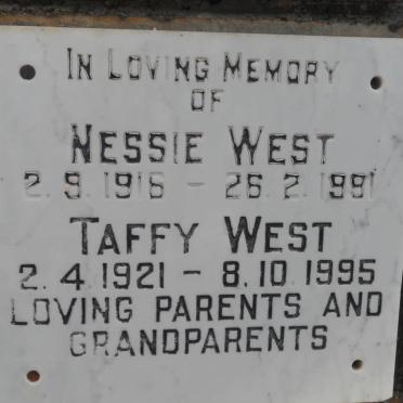 WEST Nessie 1916-1991 &amp; Taffy 1921-1995