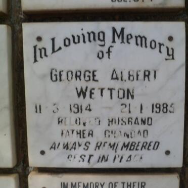 WETTON George Albert 1914-1985