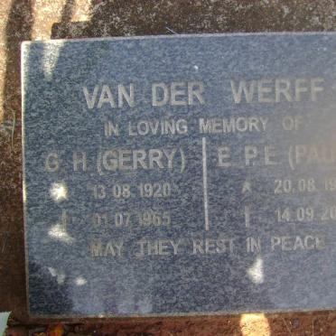 WERFF G.H., van der 1920-1965 :: VAN DER WERFF E.P.E. 1925-2003