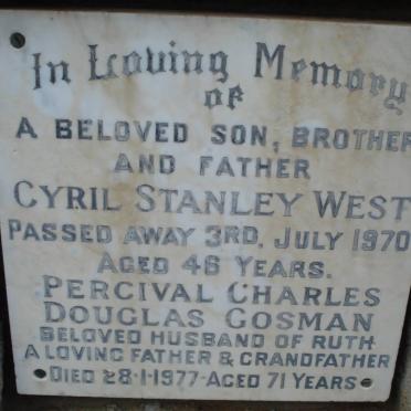 WEST Cyril Stanley -1970 :: GOSMAN Percival Charles Douglas -1977