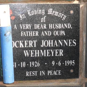 WEHMEYER Ockert Johannes 1926-1995