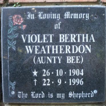 WEATHERDON Violet Bertha 1904-1996