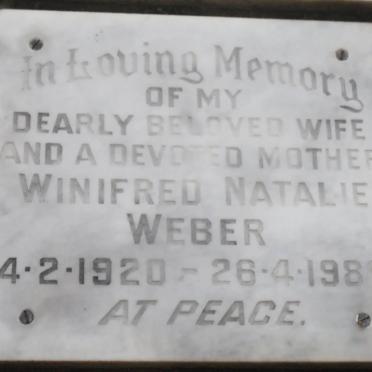 WEBER Winifred Natalie 1920-1980