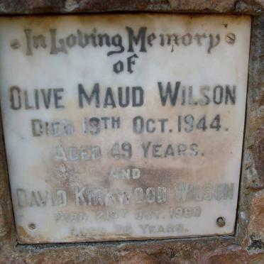 WILSON David Kirkwood -1960 &amp; Olive Maud -1944