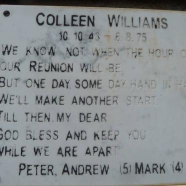 WILLIAMS Colleen 1943-1975